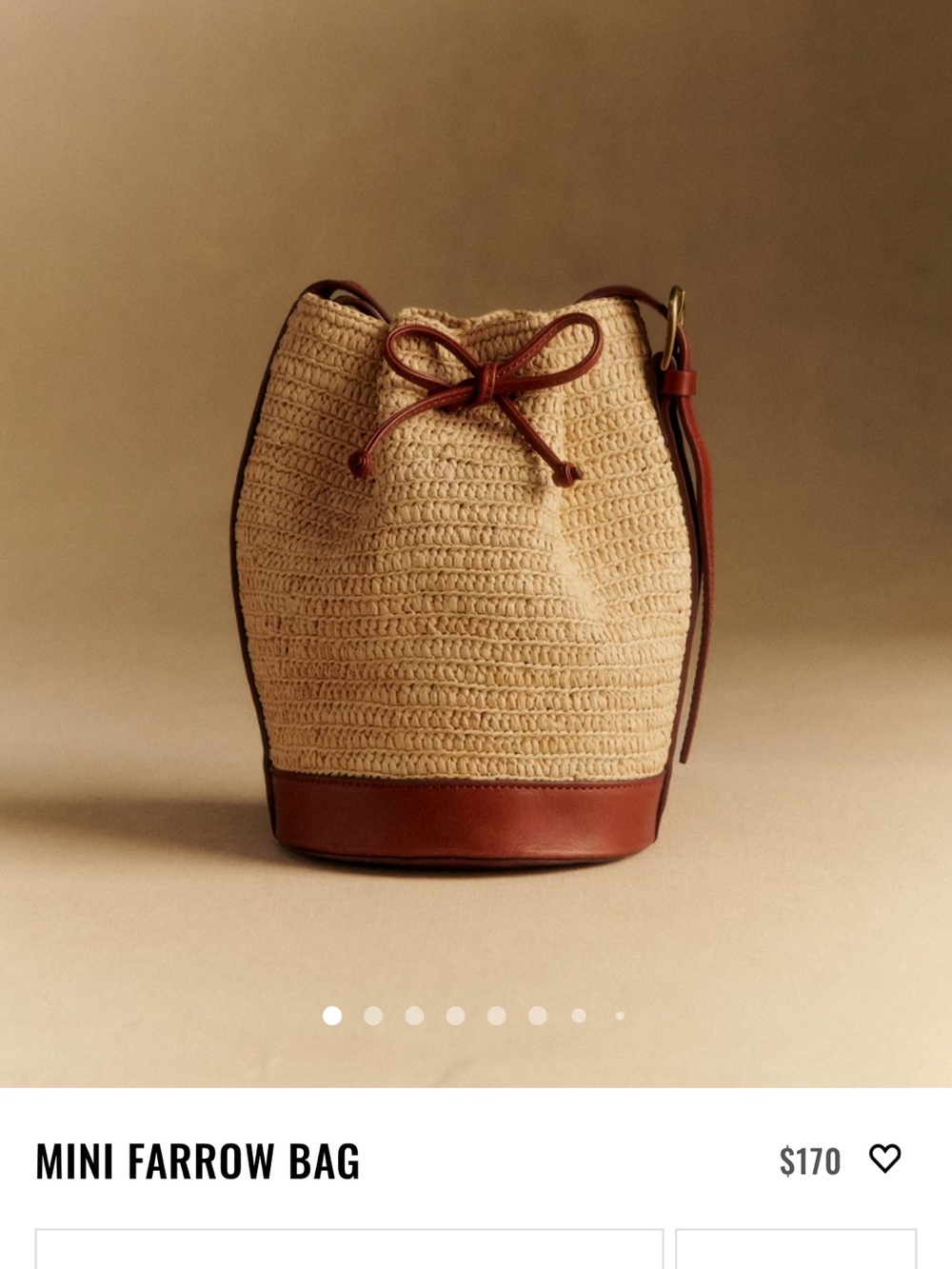 Sézane Mini Farrow Woven Bucket Crossbody - Picture 6 of 7
